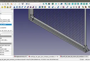 Modelo Freecad de antifuga de gato para ventana corredera