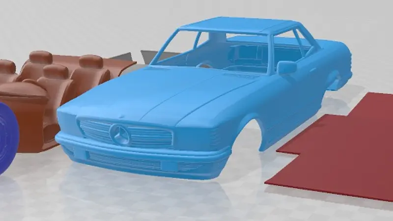 Mercedes Benz SL Class R107 Coupe 1972 Printable Car 