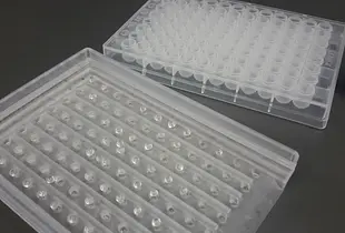 Bead dispenser for 96-well plates.