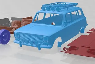 VAZ Zhiguli 2102 1971 Off Road Printable Car 