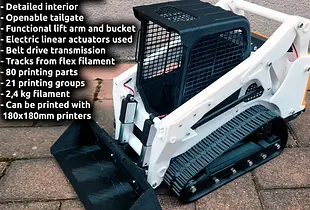 3D Printed RC Tracked Skid Steer Loader in 1/8.5 scale by AN3DRC