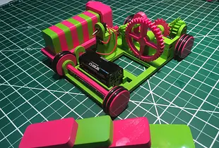 The Pink and Green Domino Machine