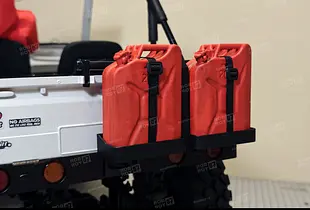 Rear Jerry Can Support + Jerry Cans for Suzuki Jimny LJ10 1/6 FMS