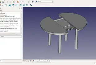 Modelo FreeCad de mesa de comedor