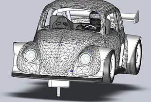 VW beetle slotcar to 3D print 1:32