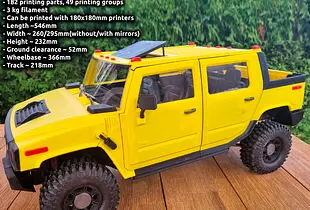 3D PRINTED RC CAR HUMMER H2 SUT IN 1/8.5 SCALE BY AN3DRC