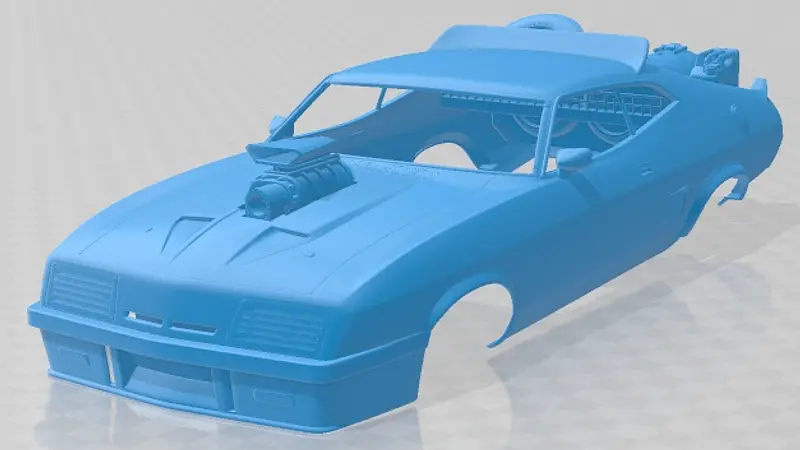 Ford Falcon 1973 Mad Max Interceptor Printable Body Car 