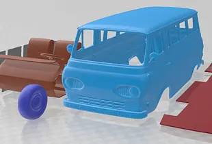 Ford E Series Falcon Club Wagon 1963 Printable Van 