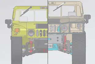 10mm suspension lift kit for 3D Printed Hummer / Humvee by AN3DRC