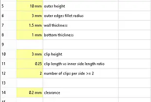 Parametric snap case for FreeCAD