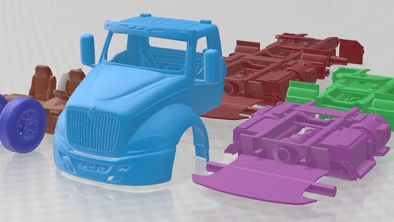 International RH Day Cab Tractor Truck 2018 Printable Truck 