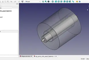 Modelo FreeCad de eje de porta rollo de papel higiénico