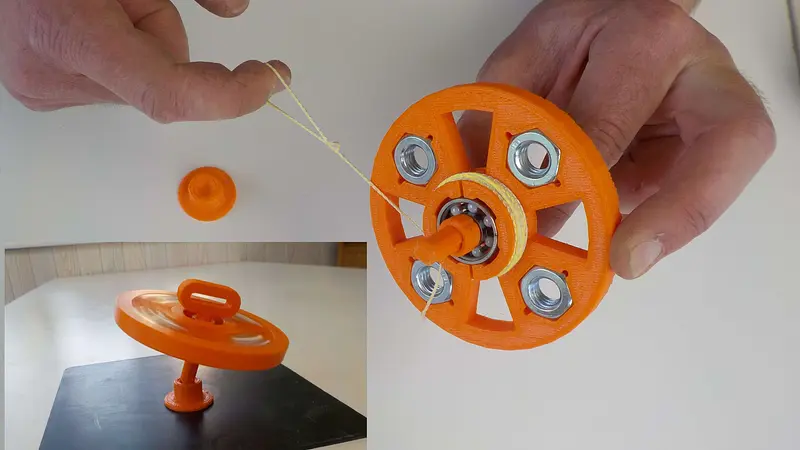 Toupie à main avec lanceur ficelle