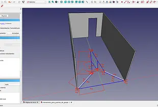 Modelo FreeCad de mecanismo de puertas de garaje