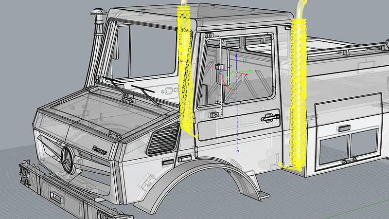 TRX6 Unimog exhaust stack set