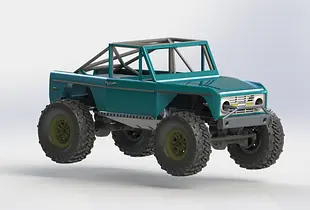 SCX24 BRONCO, PINCHED WITH BOATSIDE ROCK SLIDERS