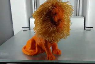 Hairy lion (dual color) with Cura 3MF file