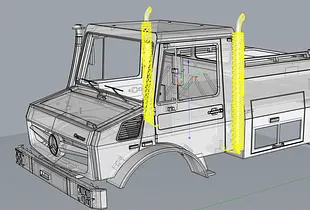 TRX6 Unimog exhaust stack set
