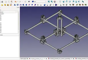 modelo FreeCad de CNC con partes imprimibles