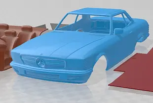 Mercedes Benz SL Class R107 Coupe 1972 Printable Car 