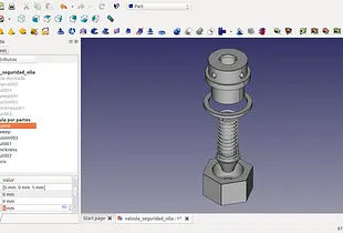 Modelo FreeCad de válvula de seguridad de olla