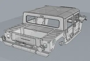 1:10 Hummer H1 RC body for trx4 