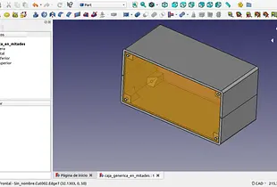 Modelo FreeCad de caja genérica en mitades