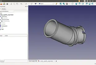 Modelo FreeCad de codo de cepillo de aspirador