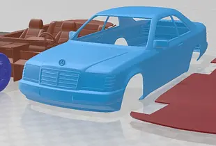 Mercedes Benz E Class W124 Coupe Printable Car 