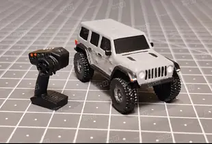 Mini Crawler Similar to Axial SCX10-III Jeep Wrangler Rubicon JLU 4WD (1/100) for Action Figures 1/10 