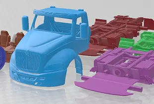 International RH Day Cab Tractor Truck 2018 Printable Truck 