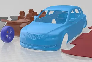 Mazda 3 Hatchback 2003 Printable Car 