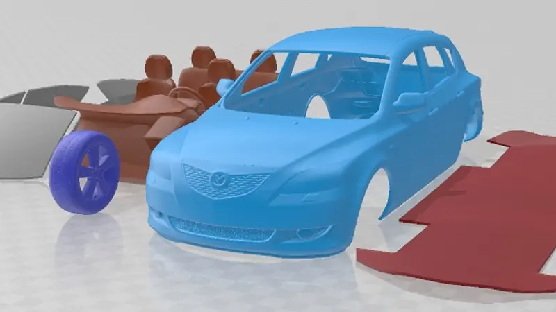 Mazda 3 Hatchback 2003 Printable Car 