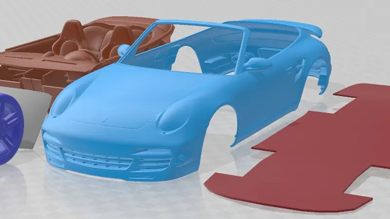 Porsche 911 Turbo 2010 Convertible Printable Car 