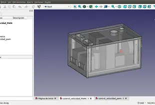 Modelo FreeCad de caja y PCB de control de velocidad PWM (otro).