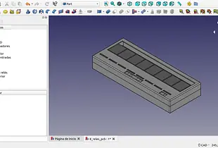 Modelo FreeCad de caja de 8 reles pcb
