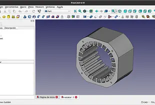 Modelo FreeCad de estátor paramétrico
